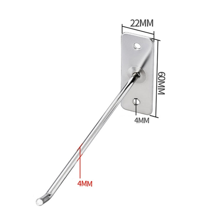 10pcs 4mm Thick Nail Wall Display Jewelry Hooks Single Wire Hook, Length: