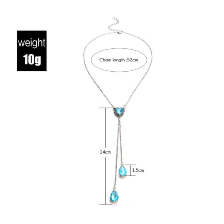 Personalized Sky Blue Heart Gemstone Pendant Necklace for Women