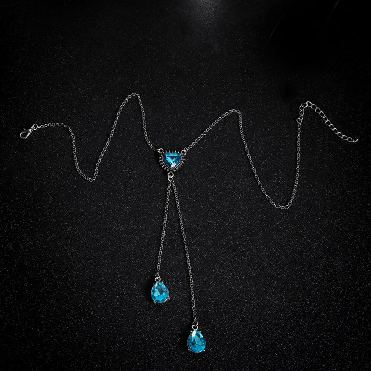 Personalized Sky Blue Heart Gemstone Pendant Necklace for Women