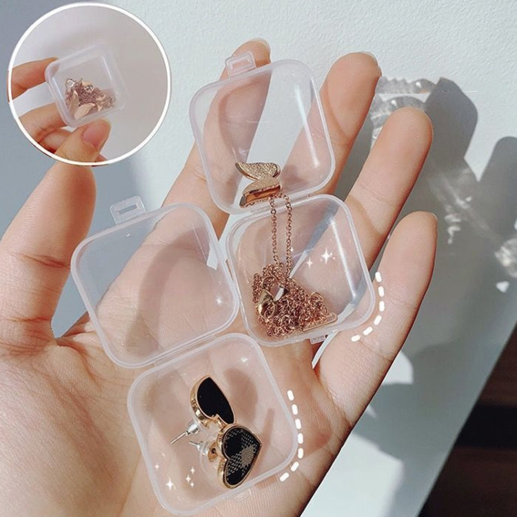 10pcs  Transparent Jewelry Storage Box Travel Portable Small Box 3.5 x 3.5 x 1.8cm