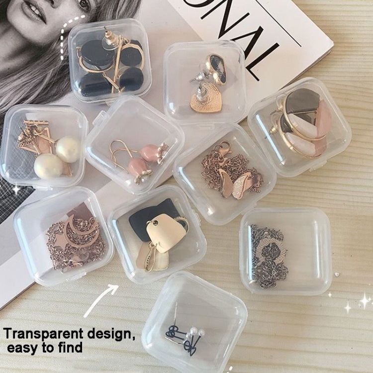 10pcs  Transparent Jewelry Storage Box Travel Portable Small Box 3.5 x 3.5 x 1.8cm