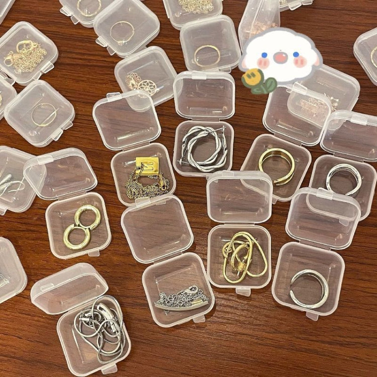 10pcs  Transparent Jewelry Storage Box Travel Portable Small Box 3.5 x 3.5 x 1.8cm