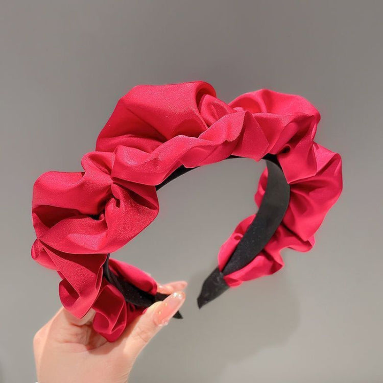 2pcs Elegant Wide-brimmed Pleated Hoops Satin Fabric Versatile Headband