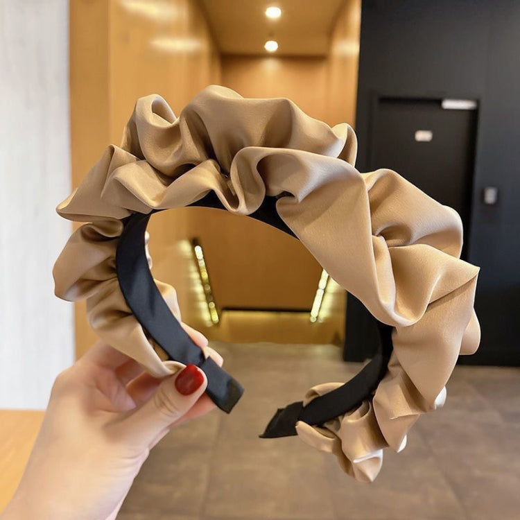 2pcs Elegant Wide-brimmed Pleated Hoops Satin Fabric Versatile Headband