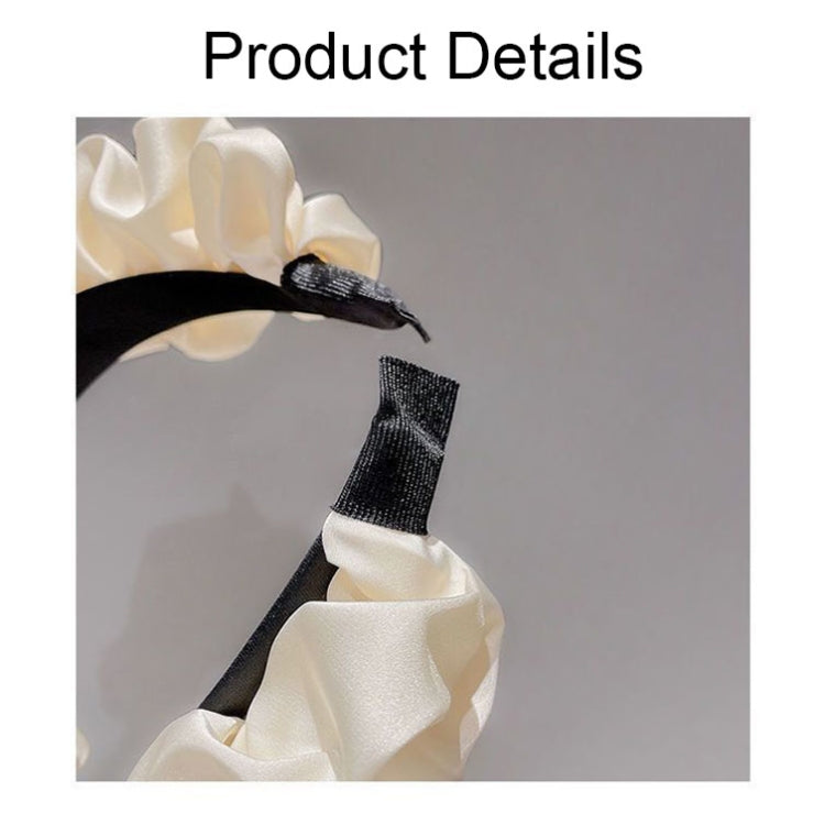 2pcs Elegant Wide-brimmed Pleated Hoops Satin Fabric Versatile Headband