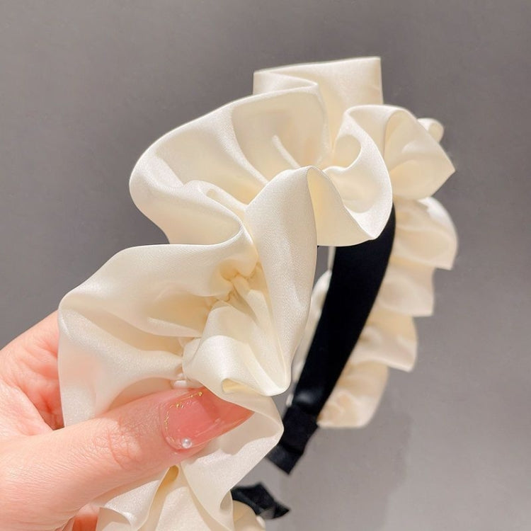 2pcs Elegant Wide-brimmed Pleated Hoops Satin Fabric Versatile Headband