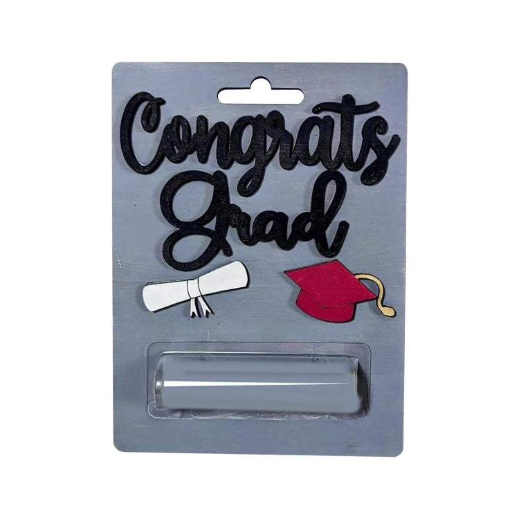 Creative Wooden Happy Graduation Greeting Cards Party Celebrations Congrats Card with Money Holder