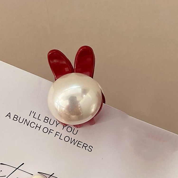 2pcs Mini Pearl Hair Clip Side Princess Hair Clip Cute Rabbit Ears Small Grip