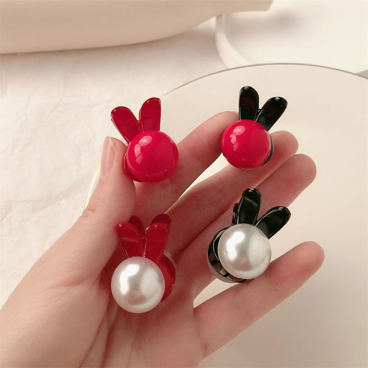 2pcs Mini Pearl Hair Clip Side Princess Hair Clip Cute Rabbit Ears Small Grip