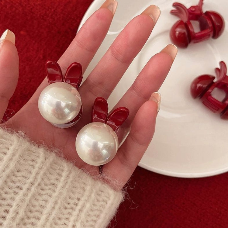 2pcs Mini Pearl Hair Clip Side Princess Hair Clip Cute Rabbit Ears Small Grip