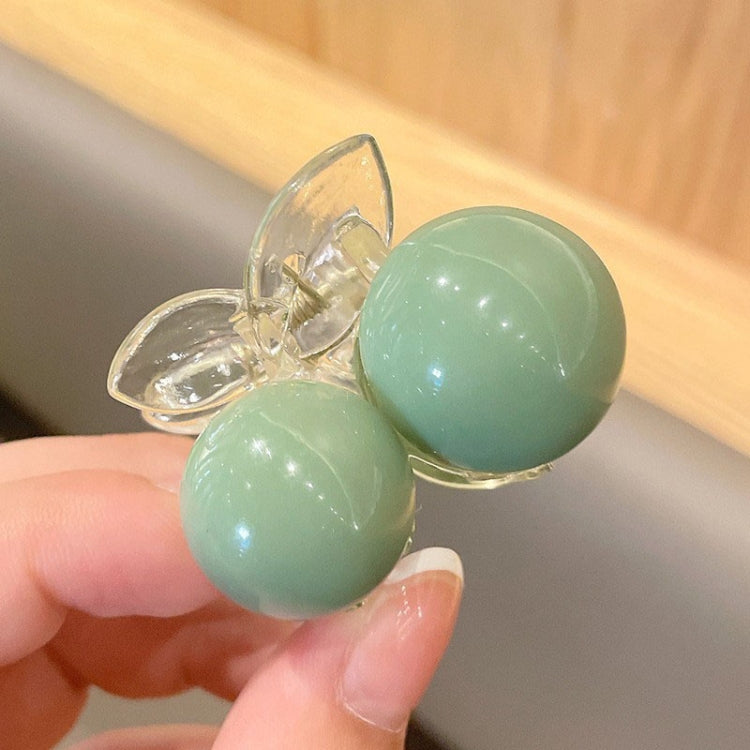 2pcs Green Pearl Acrylic Hair Clip Multifunctional Hair Accessories Clip, Style: