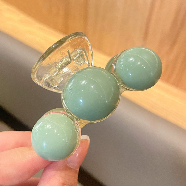 2pcs Green Pearl Acrylic Hair Clip Multifunctional Hair Accessories Clip, Style: