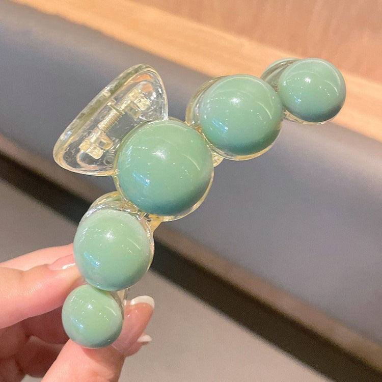 2pcs Green Pearl Acrylic Hair Clip Multifunctional Hair Accessories Clip, Style: