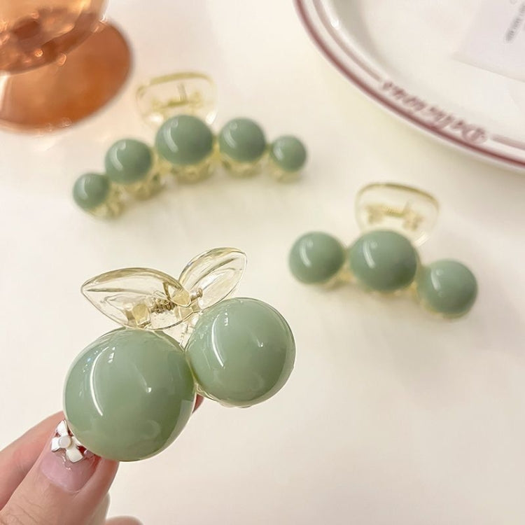 2pcs Green Pearl Acrylic Hair Clip Multifunctional Hair Accessories Clip, Style: