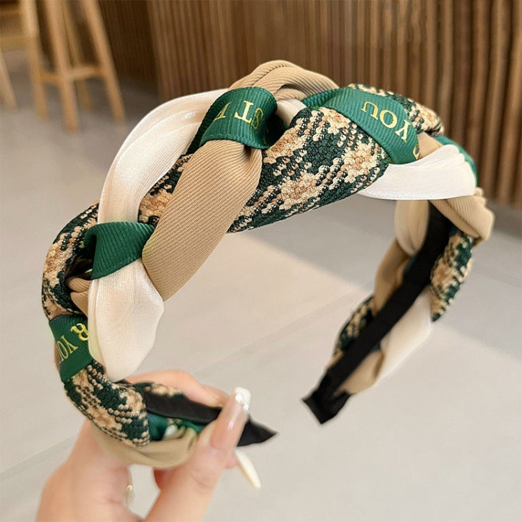 2pcs Ribbon Woven Letter Pattern Elegant Retro Non-slip Headband