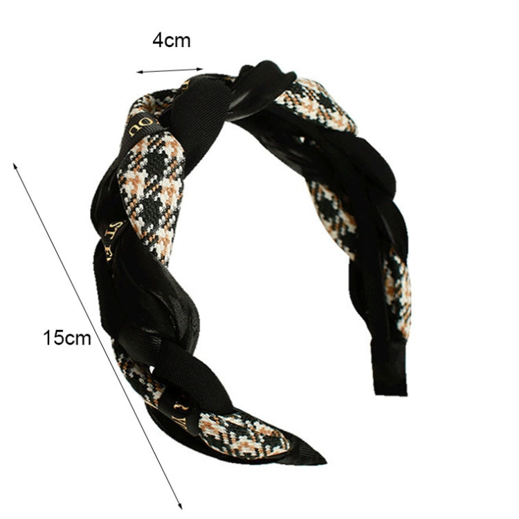 2pcs Ribbon Woven Letter Pattern Elegant Retro Non-slip Headband
