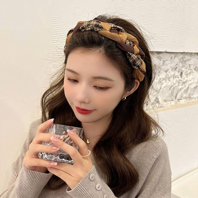 2pcs Ribbon Woven Letter Pattern Elegant Retro Non-slip Headband