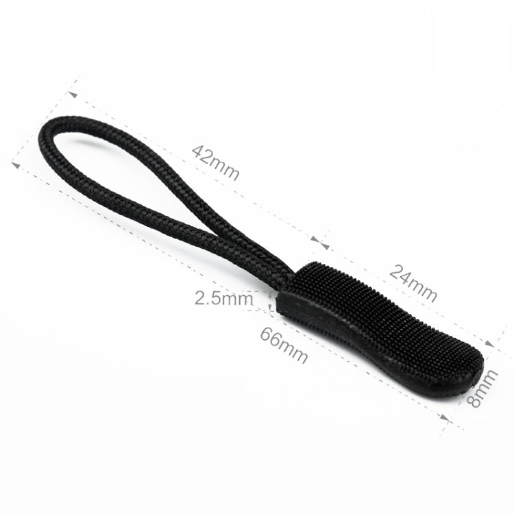 100pcs TPU Plastic Slider Zipper Cord Caterpillar Puller