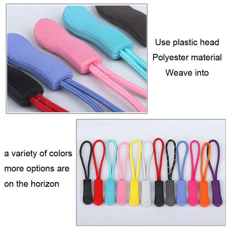 100pcs TPU Plastic Slider Zipper Cord Caterpillar Puller