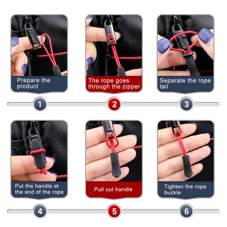 100pcs TPU Plastic Slider Zipper Cord Caterpillar Puller