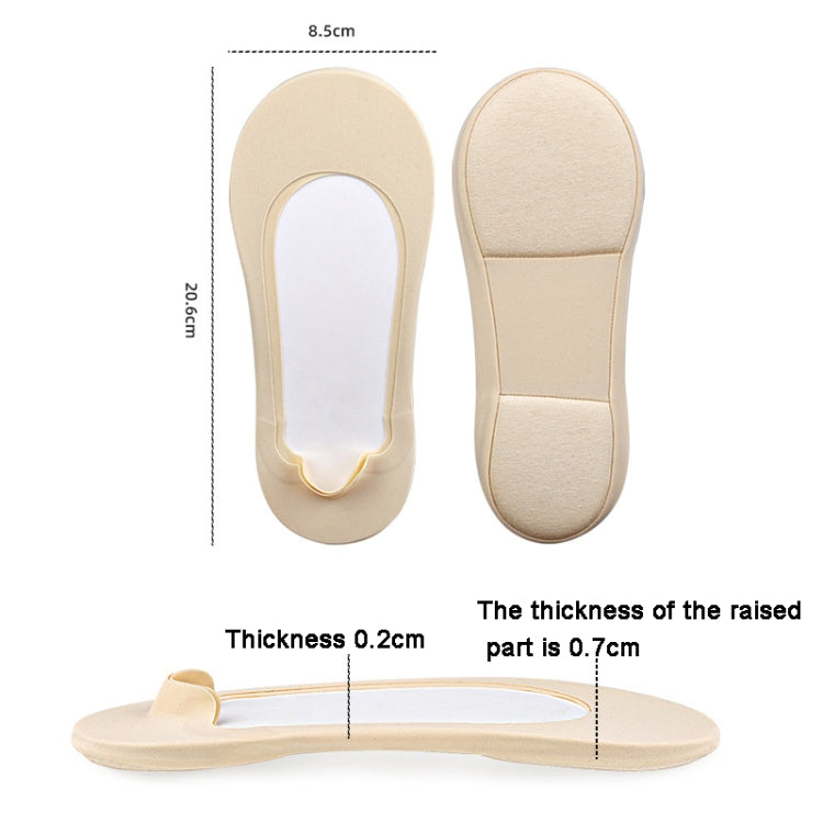 1pair Women Foot Arch Invisible Shallow Boat Socks Shock-absorbing Low-top Socks