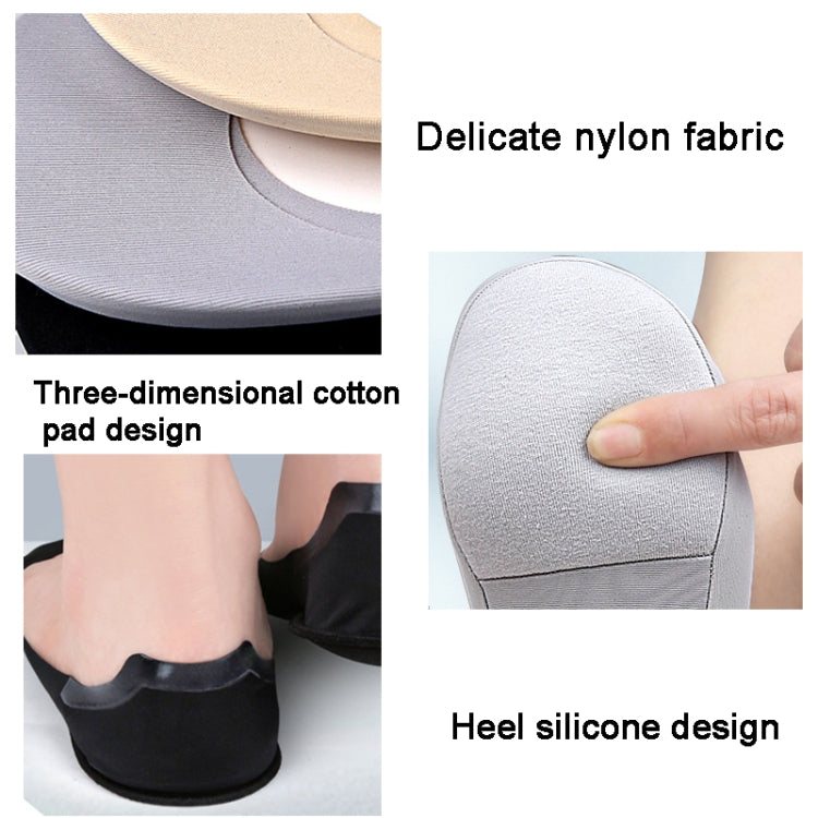 1pair Women Foot Arch Invisible Shallow Boat Socks Shock-absorbing Low-top Socks