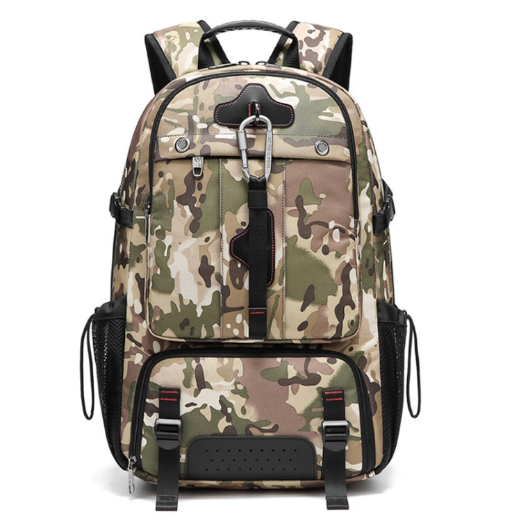 Large-capacity Expandable Shoe Compartment Backpack Camping Travel Bag with USB Port, Size: