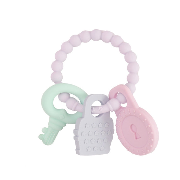 Infant Baby Teether Comfort Anti-eating Hand Bracelet Key Shape Molar Silicone Toy