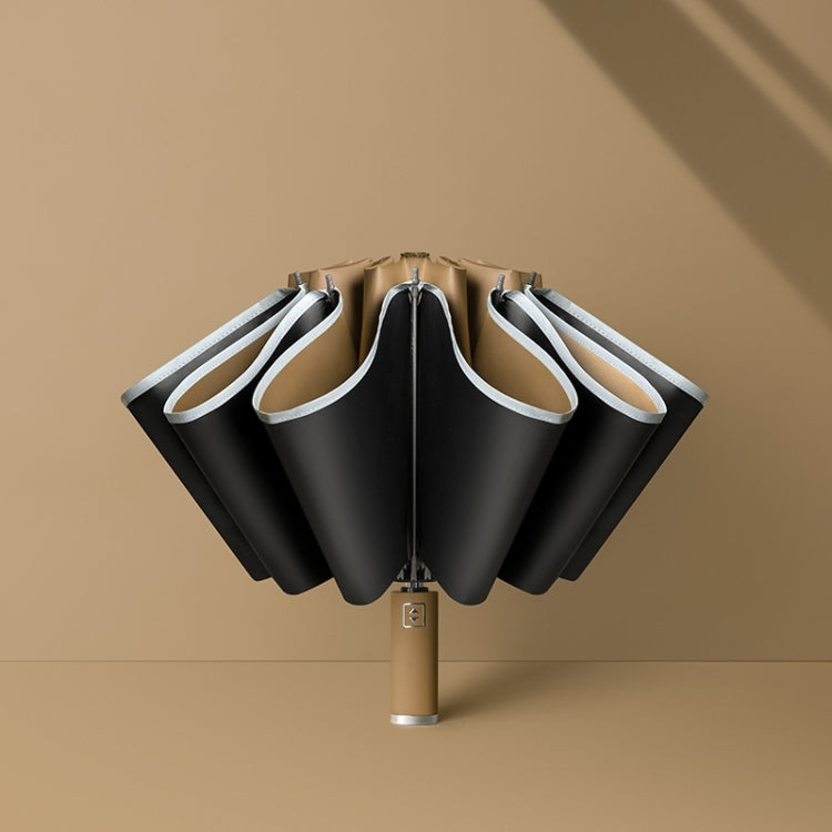 Fully Automatic Vinyl Reverse Rain Or Shine Reverse Umbrella, Color: