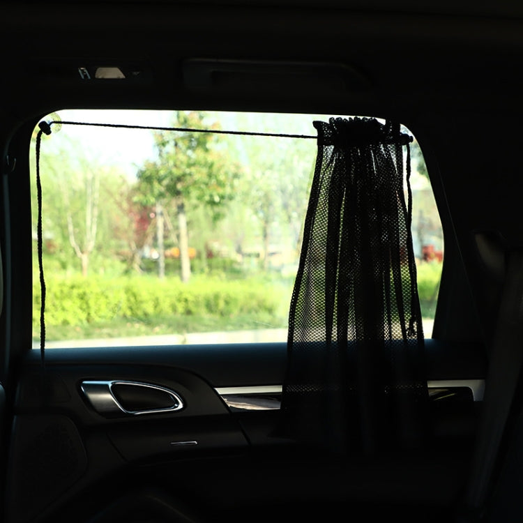 2pcs Car Curtain Sun Protection Mesh Suction Cup Sunshade(Black)