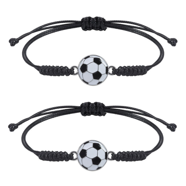 10pcs Hand-Woven Adjustable Alloy Baseball Football Basketball Volleyball Bracelet