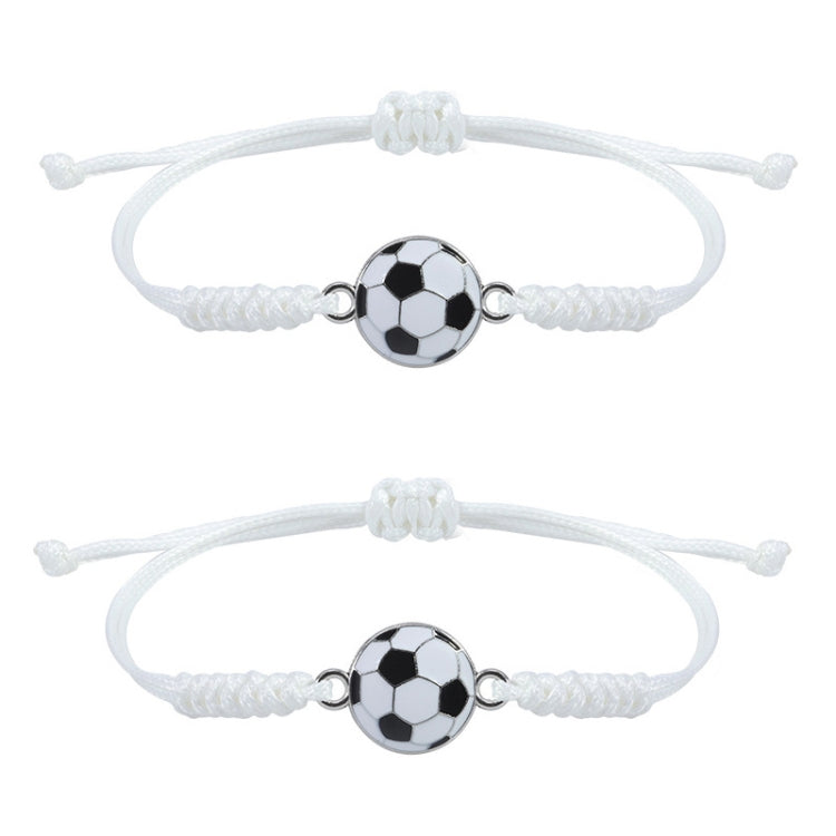10pcs Hand-Woven Adjustable Alloy Baseball Football Basketball Volleyball Bracelet