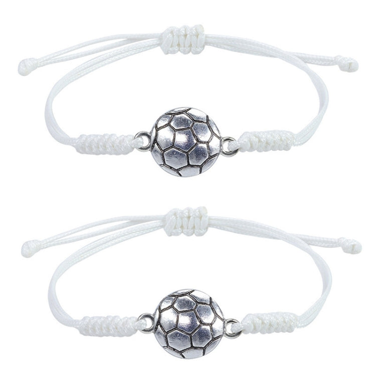 10pcs Hand-Woven Adjustable Alloy Baseball Football Basketball Volleyball Bracelet