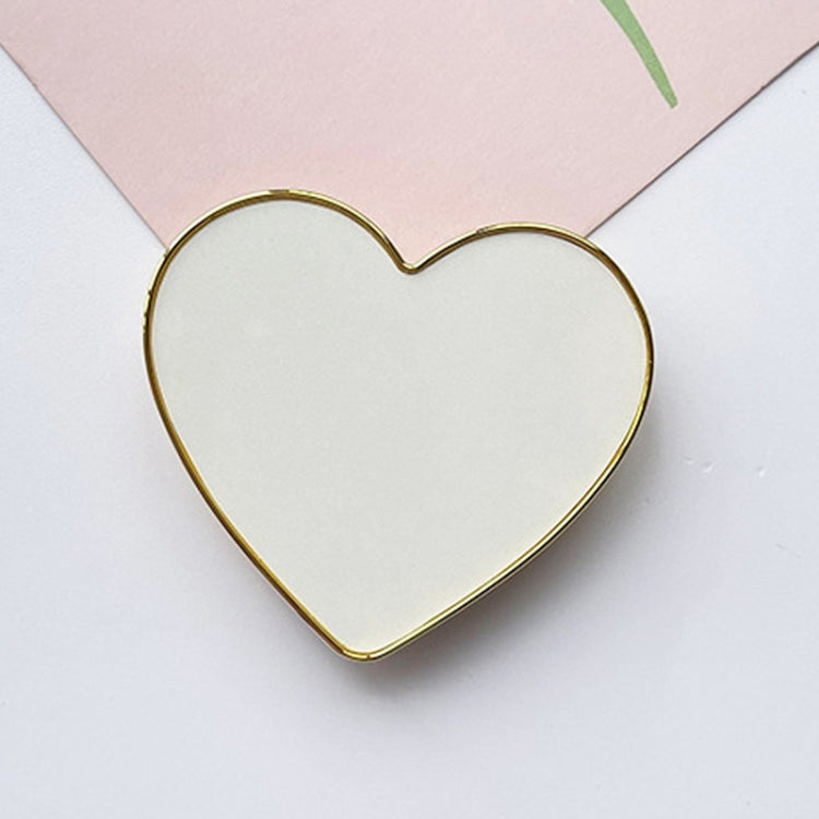 2pcs Electroplated Gold Trimmed Heart Shaped Retractable Cell Phone Buckle Air Bag Bracket