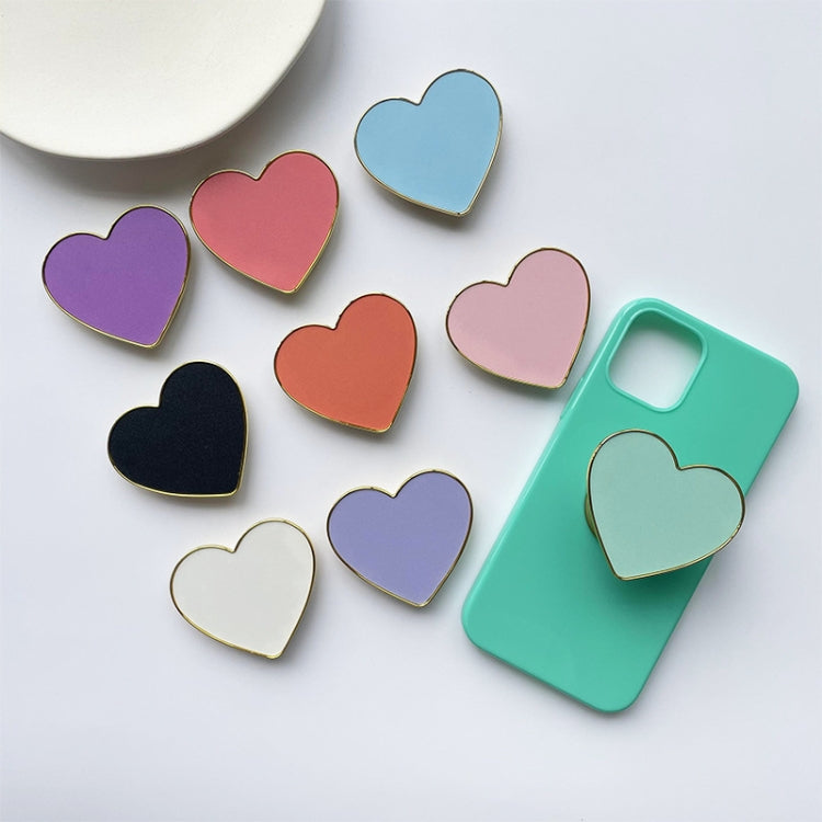 2pcs Electroplated Gold Trimmed Heart Shaped Retractable Cell Phone Buckle Air Bag Bracket