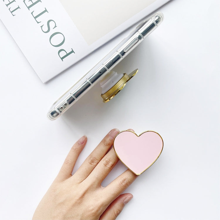 2pcs Electroplated Gold Trimmed Heart Shaped Retractable Cell Phone Buckle Air Bag Bracket