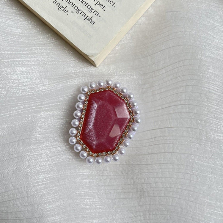 2pcs Pearl Diamond Airbag Phone Holder Lazy Desktop Retractable Ring Buckle Bracket