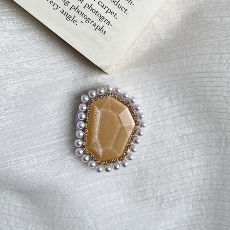 2pcs Pearl Diamond Airbag Phone Holder Lazy Desktop Retractable Ring Buckle Bracket