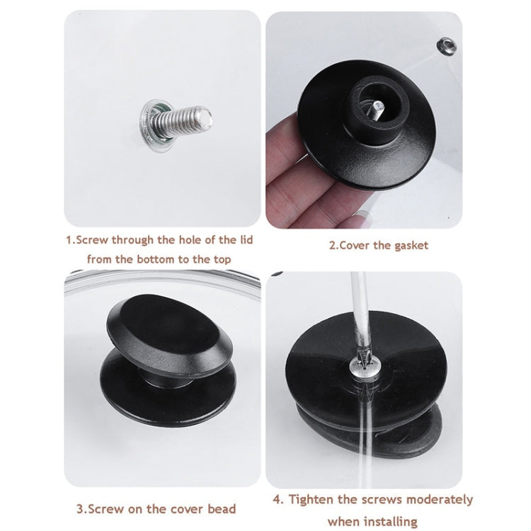 2pcs Plastic Top Beads Stainless Steel Pot Lid Cap