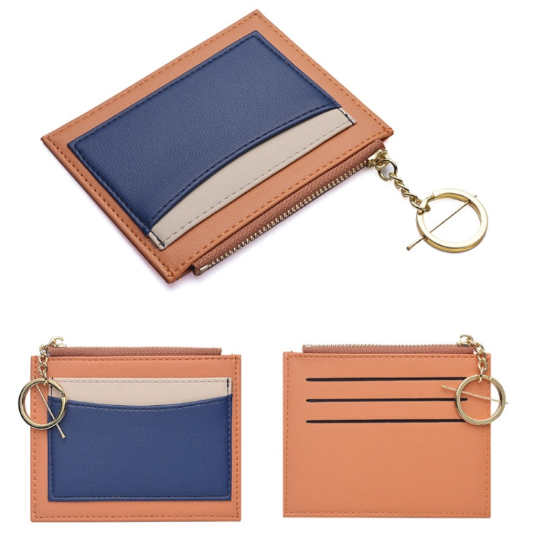 Women PU Leather Small Wallet Short Ultra-thin Color Contrast Splicing Card Holder