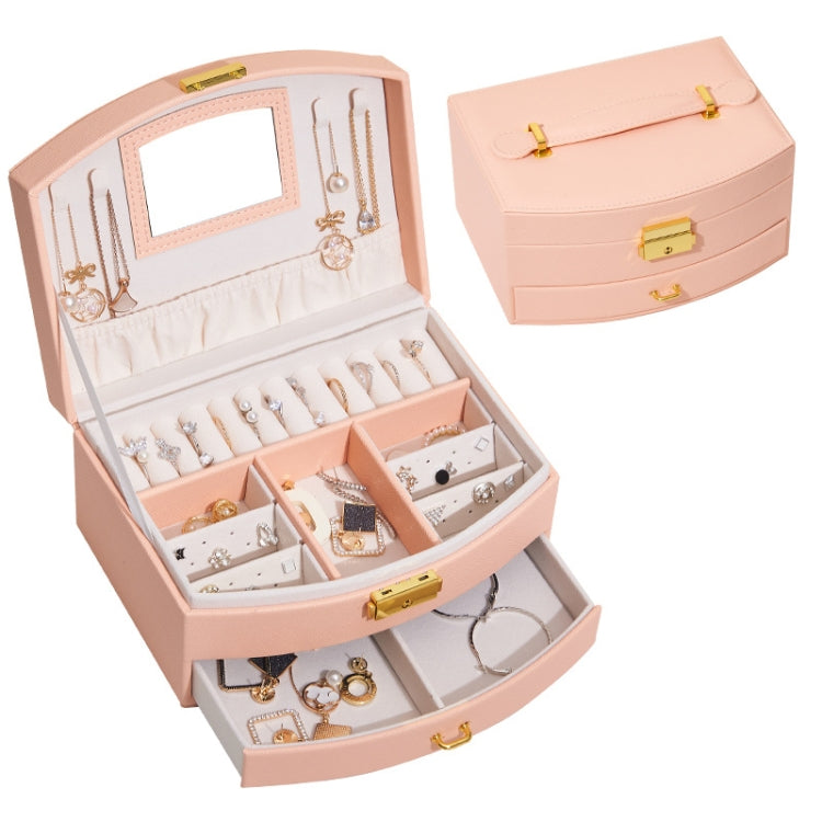 Large-capacity Double-layer Jewelry Storage Box Drawer Ring Earring Jewelry Storage Box