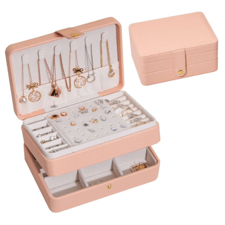 Large-capacity Three-layer PU Leather Waterproof Jewelry Storage Box Earring Necklace Storage Box