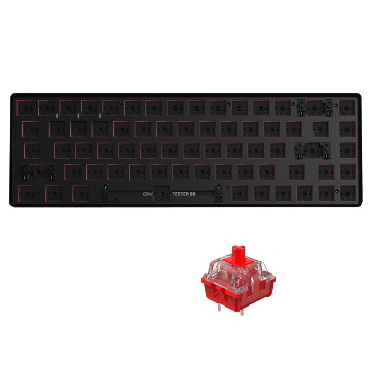 Dual-mode Bluetooth/Wireless Customized Hot Swap Mechanical Keyboard Kit + Red Shaft, Color: