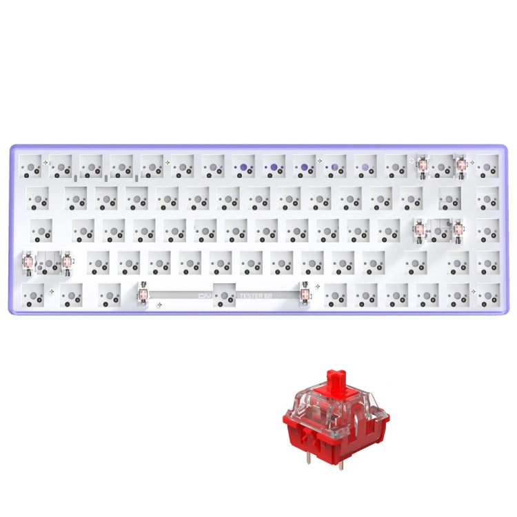 Dual-mode Bluetooth/Wireless Customized Hot Swap Mechanical Keyboard Kit + Red Shaft, Color:
