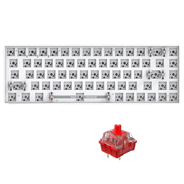 Dual-mode Bluetooth/Wireless Customized Hot Swap Mechanical Keyboard Kit + Red Shaft, Color: