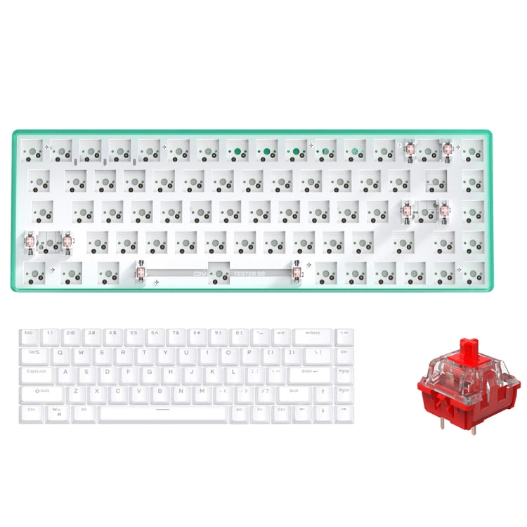 Dual-mode Bluetooth/Wireless Customized Hot Swap Keyboard Kit + Red Shaft + Keycap, Color: