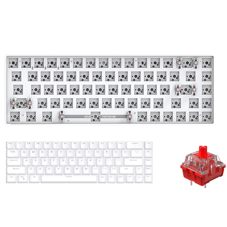 Dual-mode Bluetooth/Wireless Customized Hot Swap Keyboard Kit + Red Shaft + Keycap, Color: