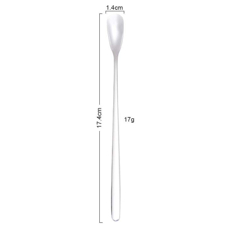 17cm 304 Stainless Steel Spoon Coffee Square Head Spoon Long Handle Mixing Spoon, Color: