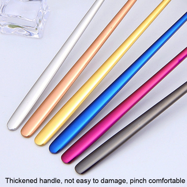 17cm 304 Stainless Steel Spoon Coffee Square Head Spoon Long Handle Mixing Spoon, Color: