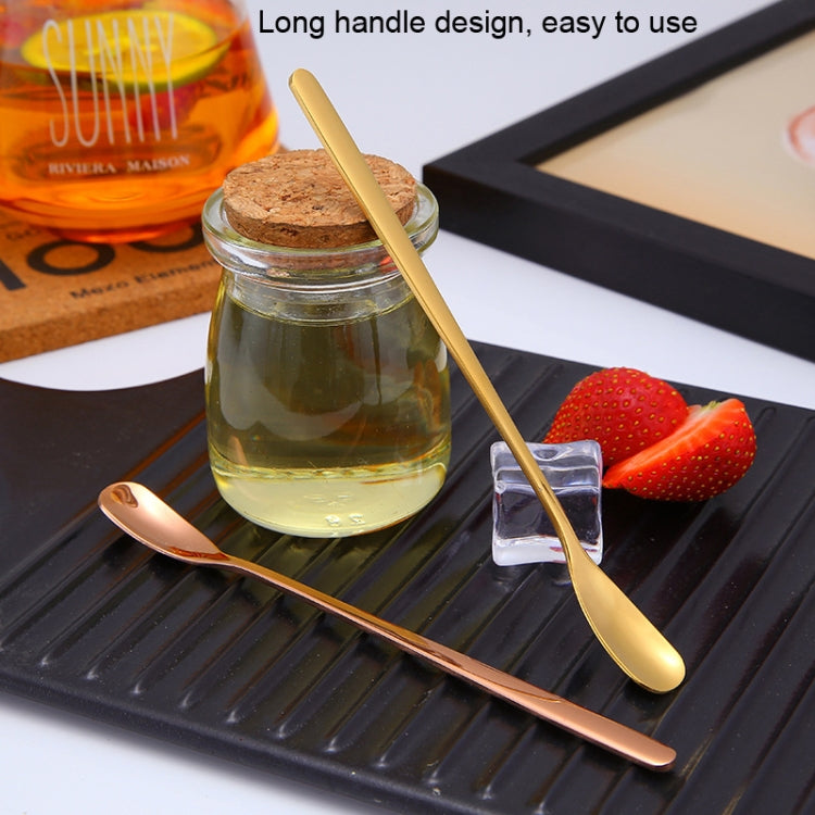 17cm 304 Stainless Steel Spoon Coffee Square Head Spoon Long Handle Mixing Spoon, Color:
